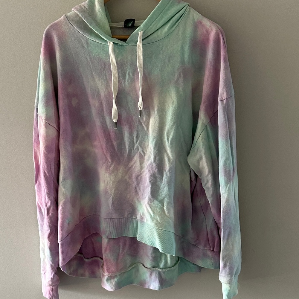 Tie-Dye Cropped Hoodie - Multicolor